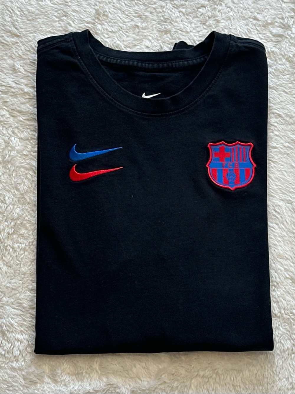 Nike FC Barcelona 2021/2022 Ignite Long-Sleeve Shirt Double Swoosh Mens M Black